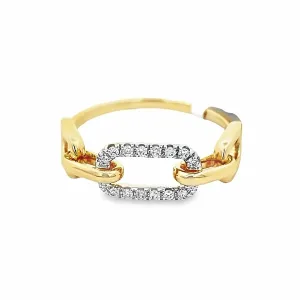 14K Diamond Open Link Ring