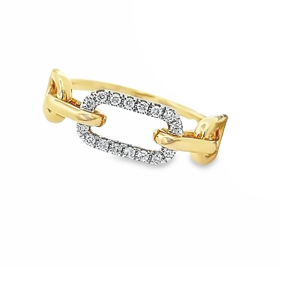 14K Diamond Open Link Ring