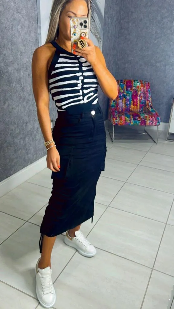 4397 Cargo midi skirt