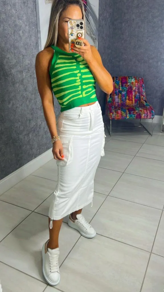 4397 Cargo midi skirt