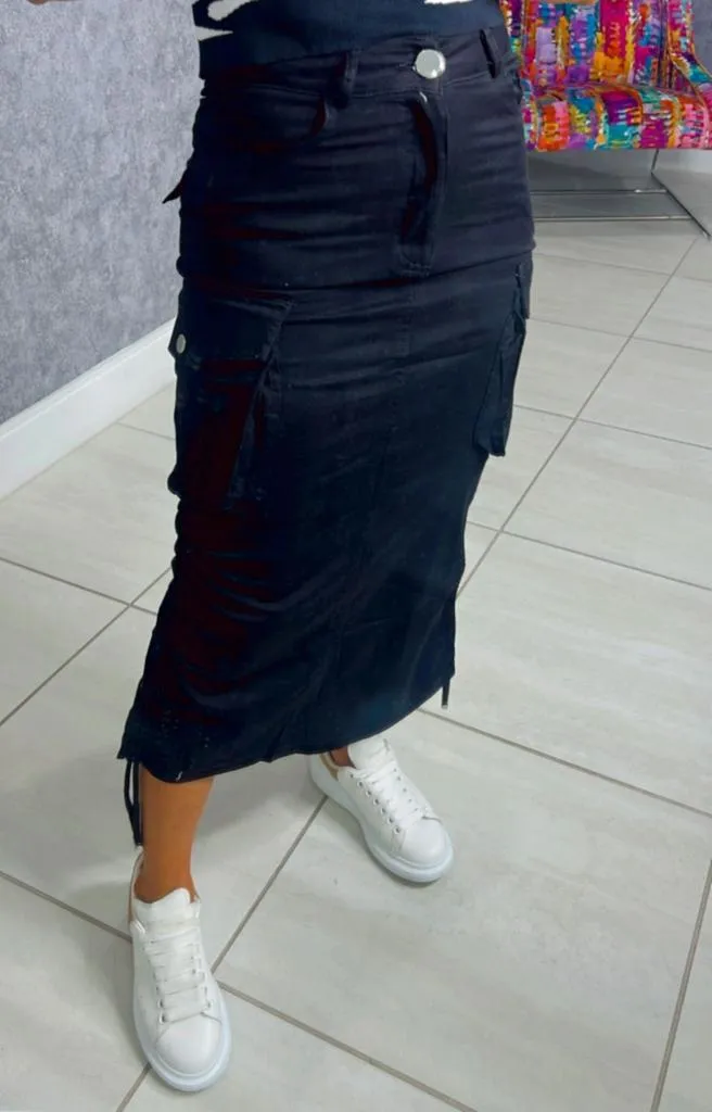 4397 Cargo midi skirt