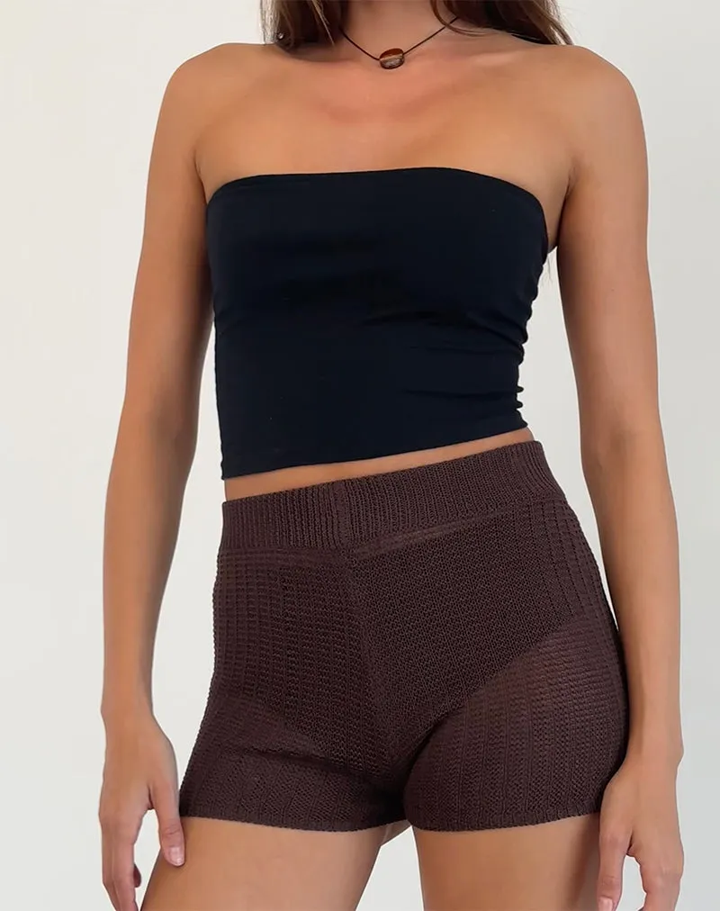 Alina Short in Wide Rib Knit Brown