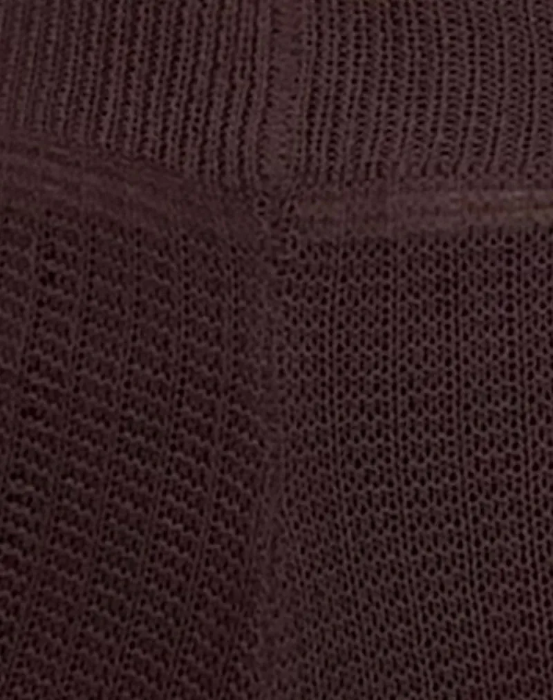 Alina Short in Wide Rib Knit Brown