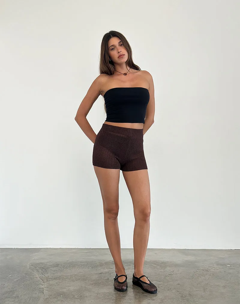 Alina Short in Wide Rib Knit Brown