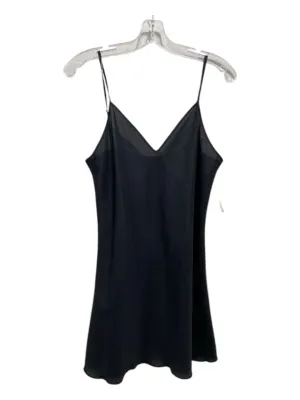 Anna Sui Size 6 Black Polyester Spaghetti Strap V Neck Dress