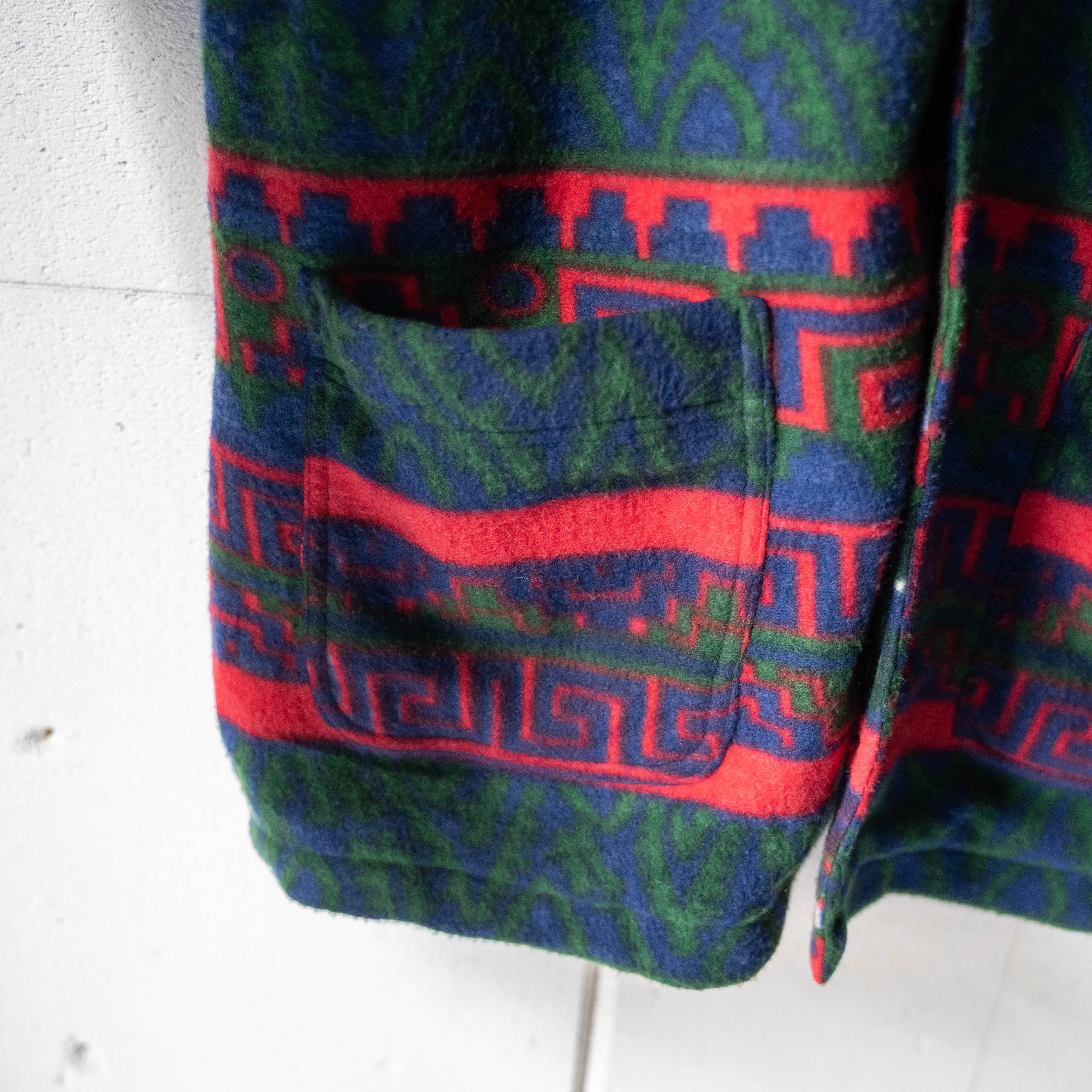 around 1980s Swiss ethnic pattern fleece jacket