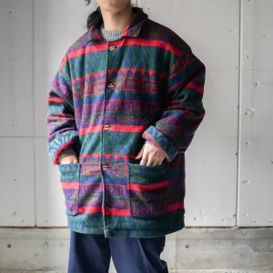 around 1980s Swiss ethnic pattern fleece jacket