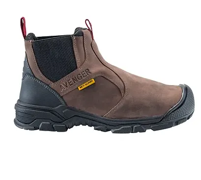 Avenger Men's "Ripsaw" Metguard Slip-Resist. EH Aluminum Toe Pull-On Boot A7342
