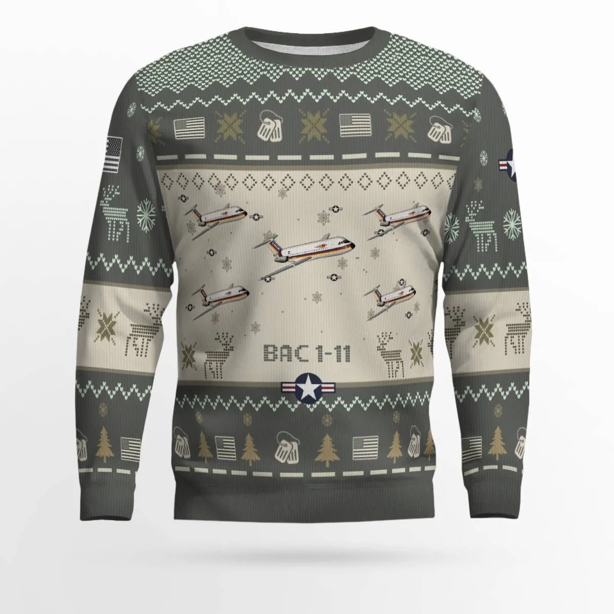 BAC 1-11_Aircraft Ugly Sweater, Ugly Sweater Christmas Shirt for Men Dad Veteran