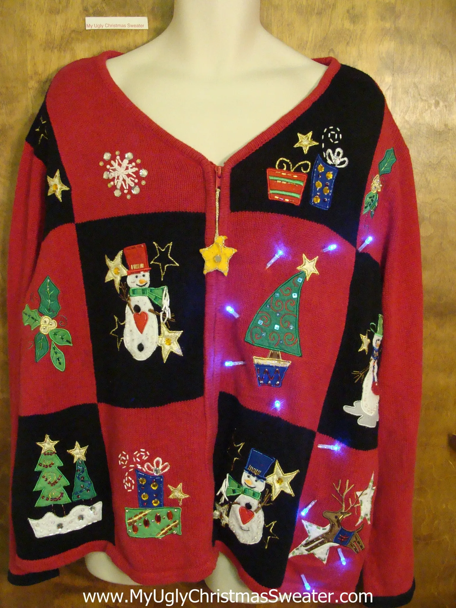 Big Size 3xl 4xl Fun Snowman Light Up Ugly Xmas Sweater