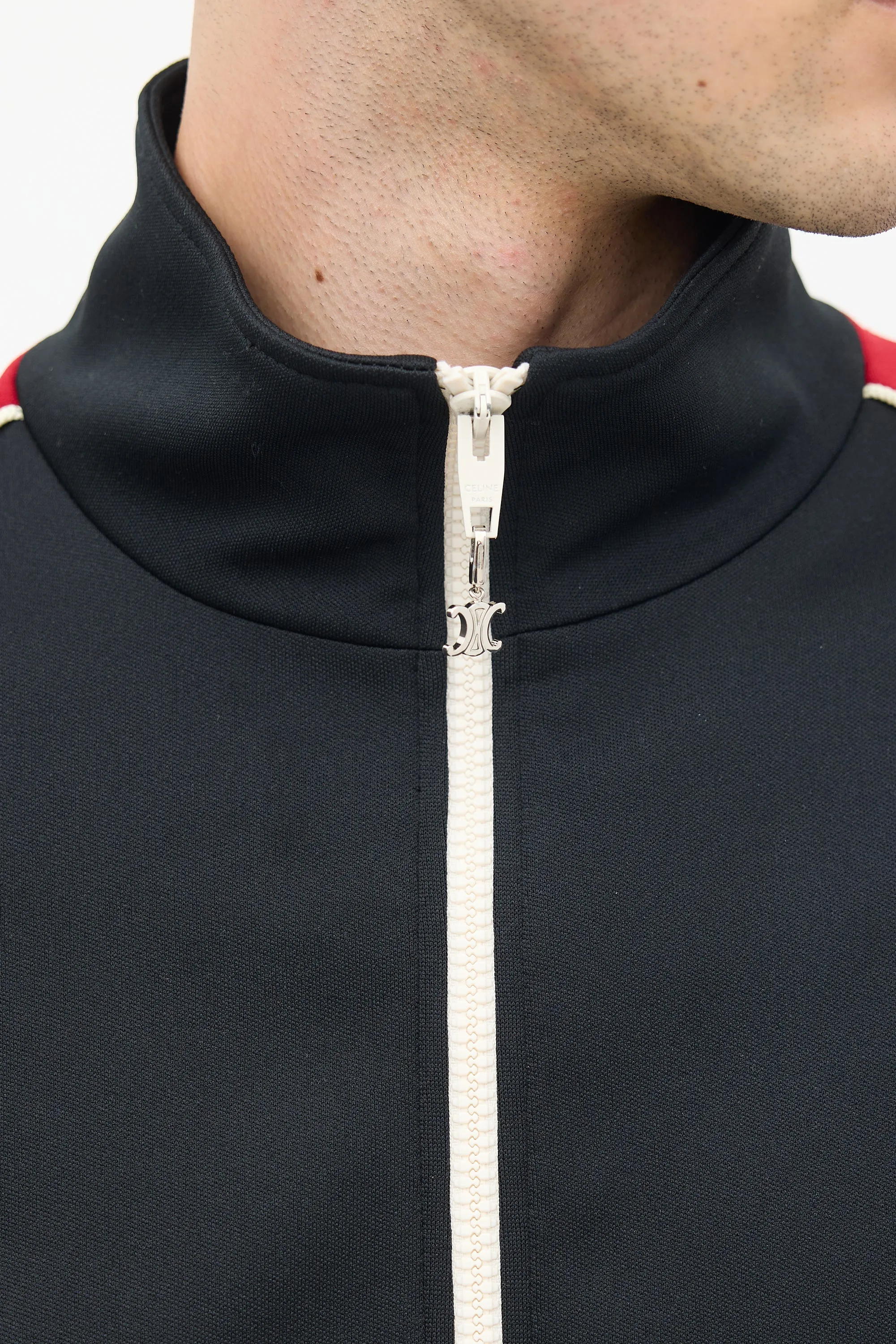 Black & Red Striped Logo Track Jacket