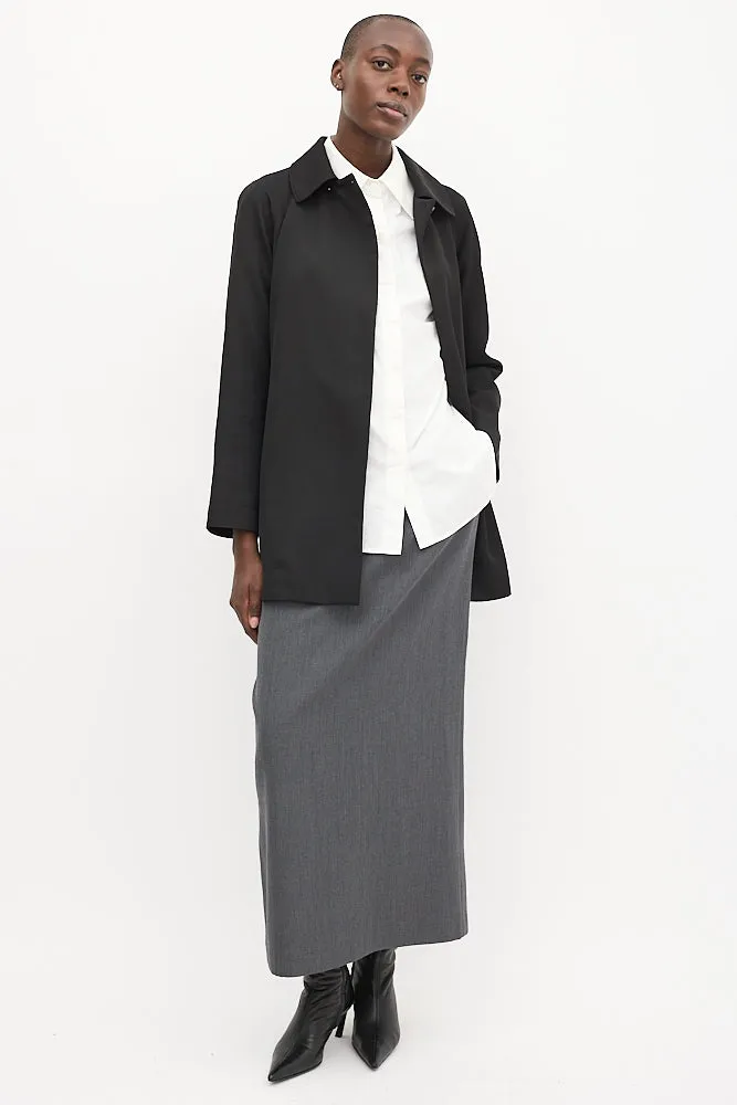 Black Open Belted Coat