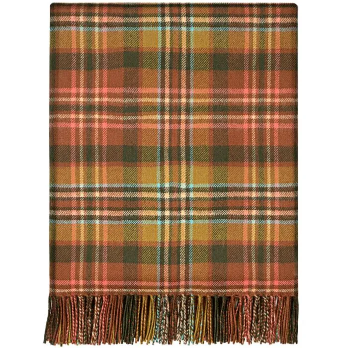 Border Lambswool Blanket - Scott Green Antique