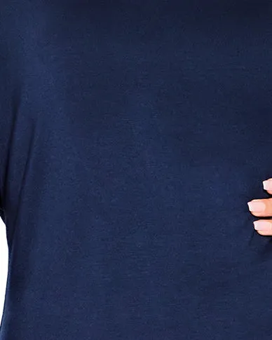 Carrie Contrast Top | Navy