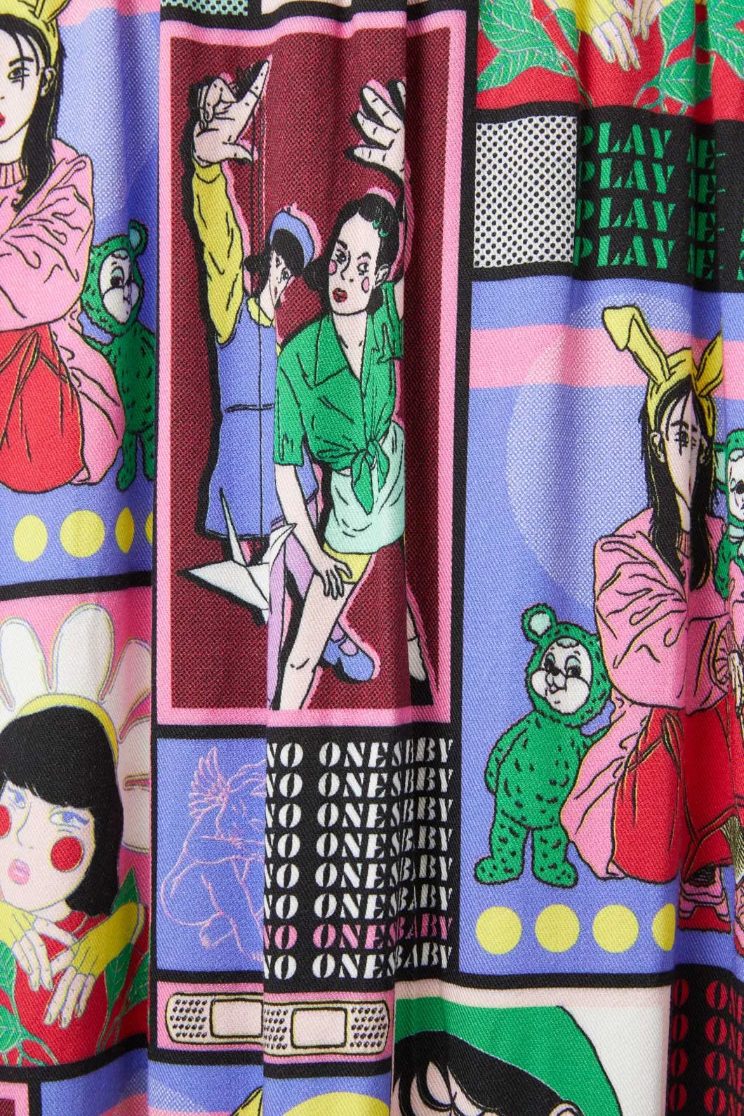 Comic Viscose Midi Skirt