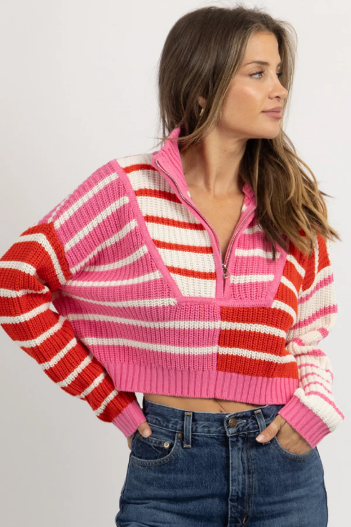 CUPID CONTRAST PINK SWEATER