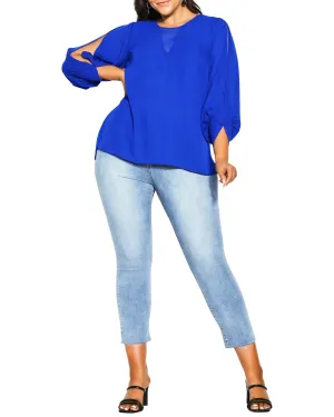 Dallas Sexy Peekaboo Shirt | Cobalt