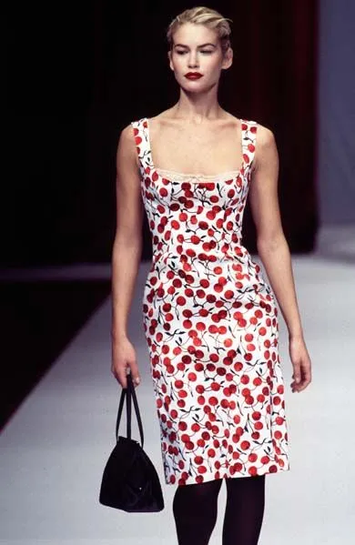Dolce & Gabbana - Baby Blue Pencil Skirt with Cherries -