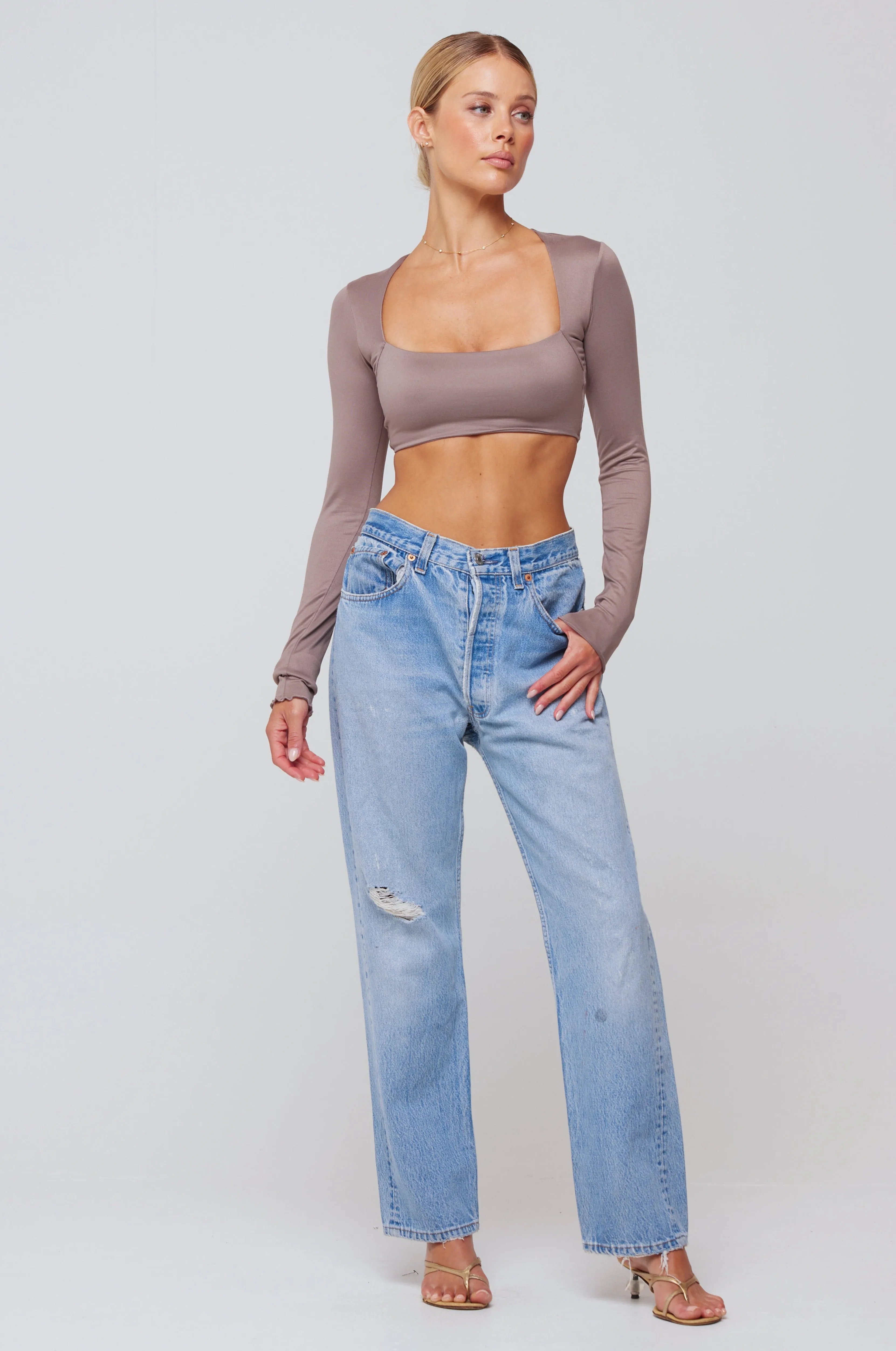 Emily Top in Taupe