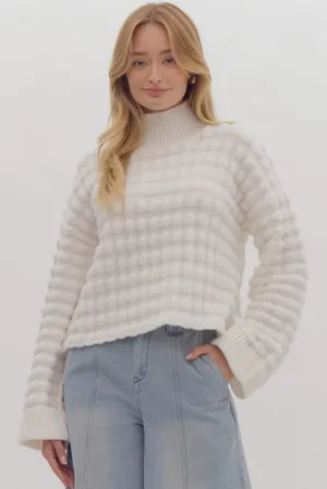 Entro White Turtleneck Crop Sweater