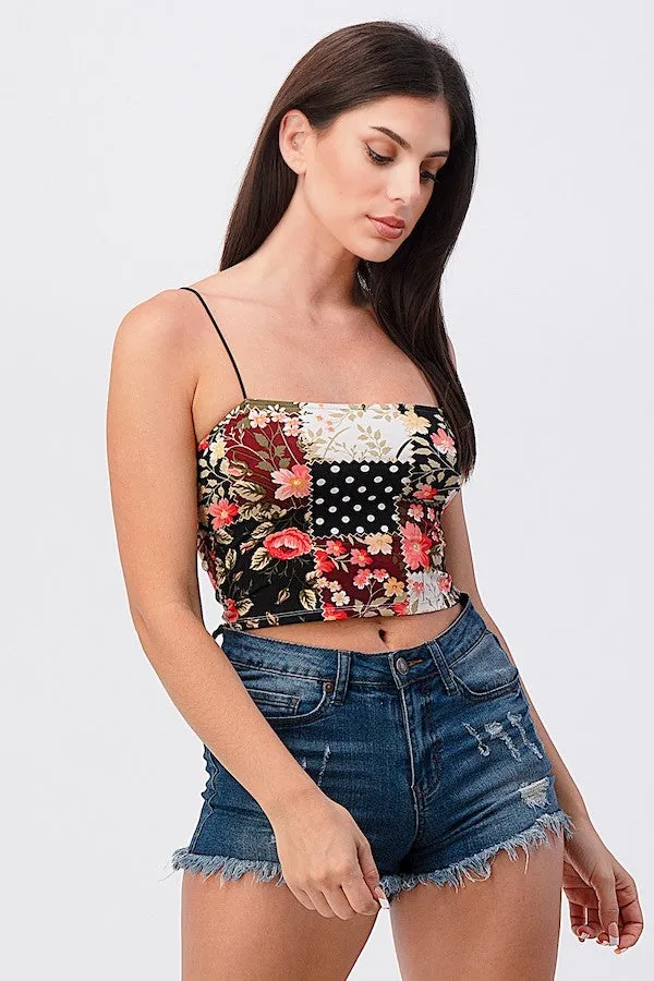 Floral Patchwork Crop Top