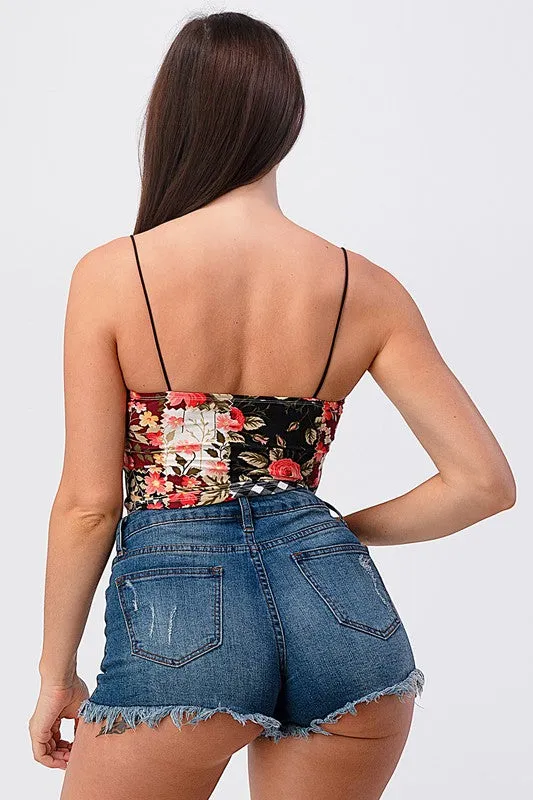 Floral Patchwork Crop Top