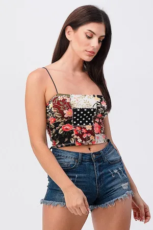 Floral Patchwork Crop Top