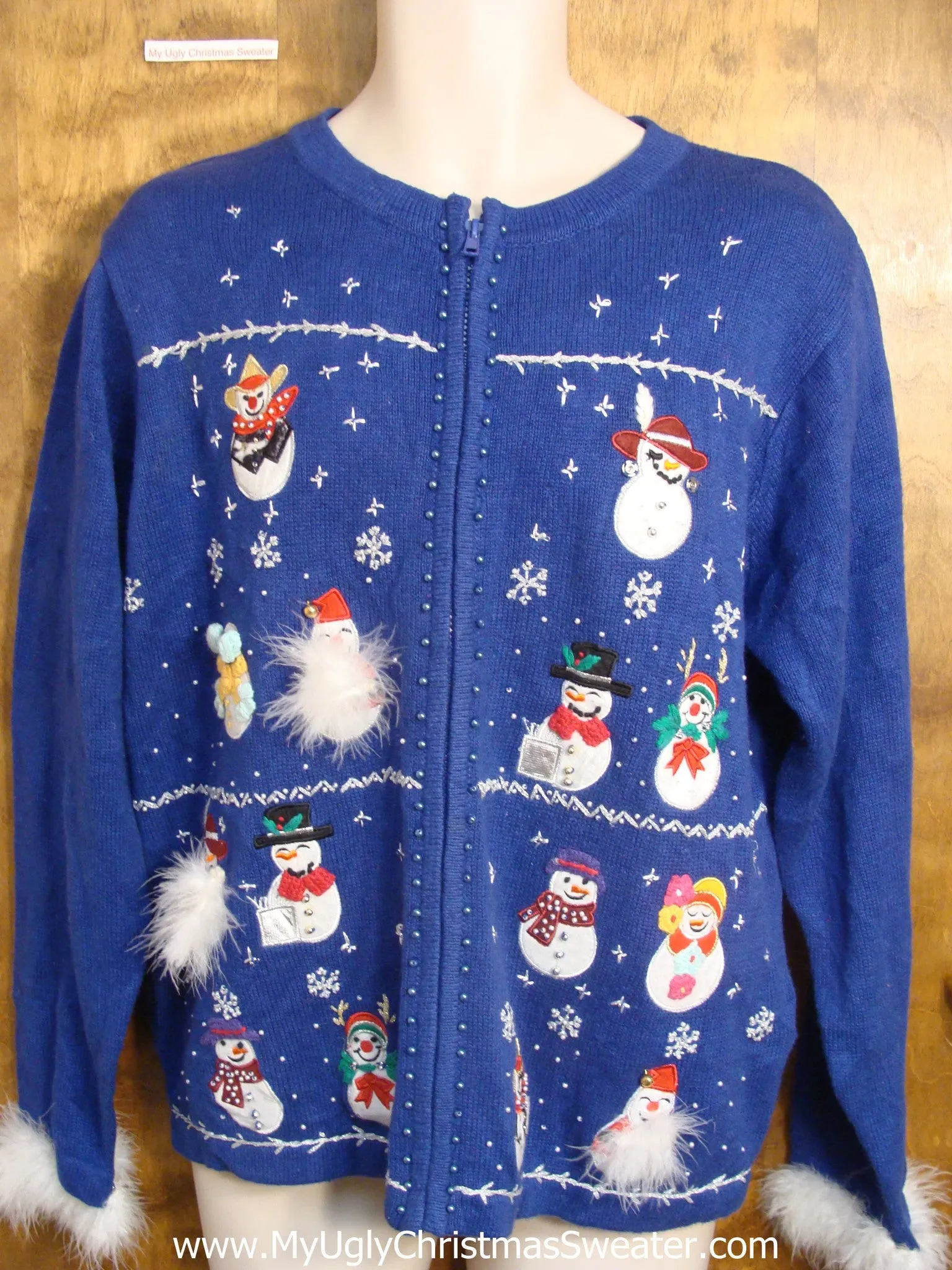 Fluffy Snowmen Christmas Sweater