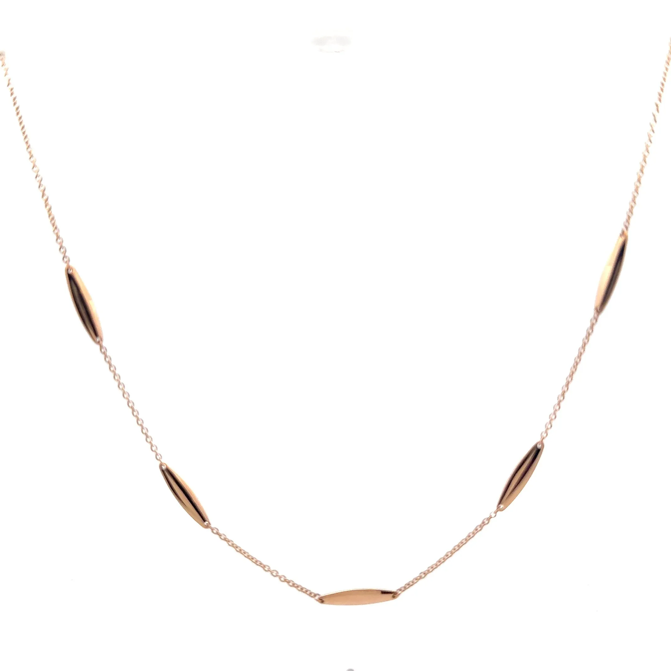 Gold Bar Station Necklace in Rose Gold
