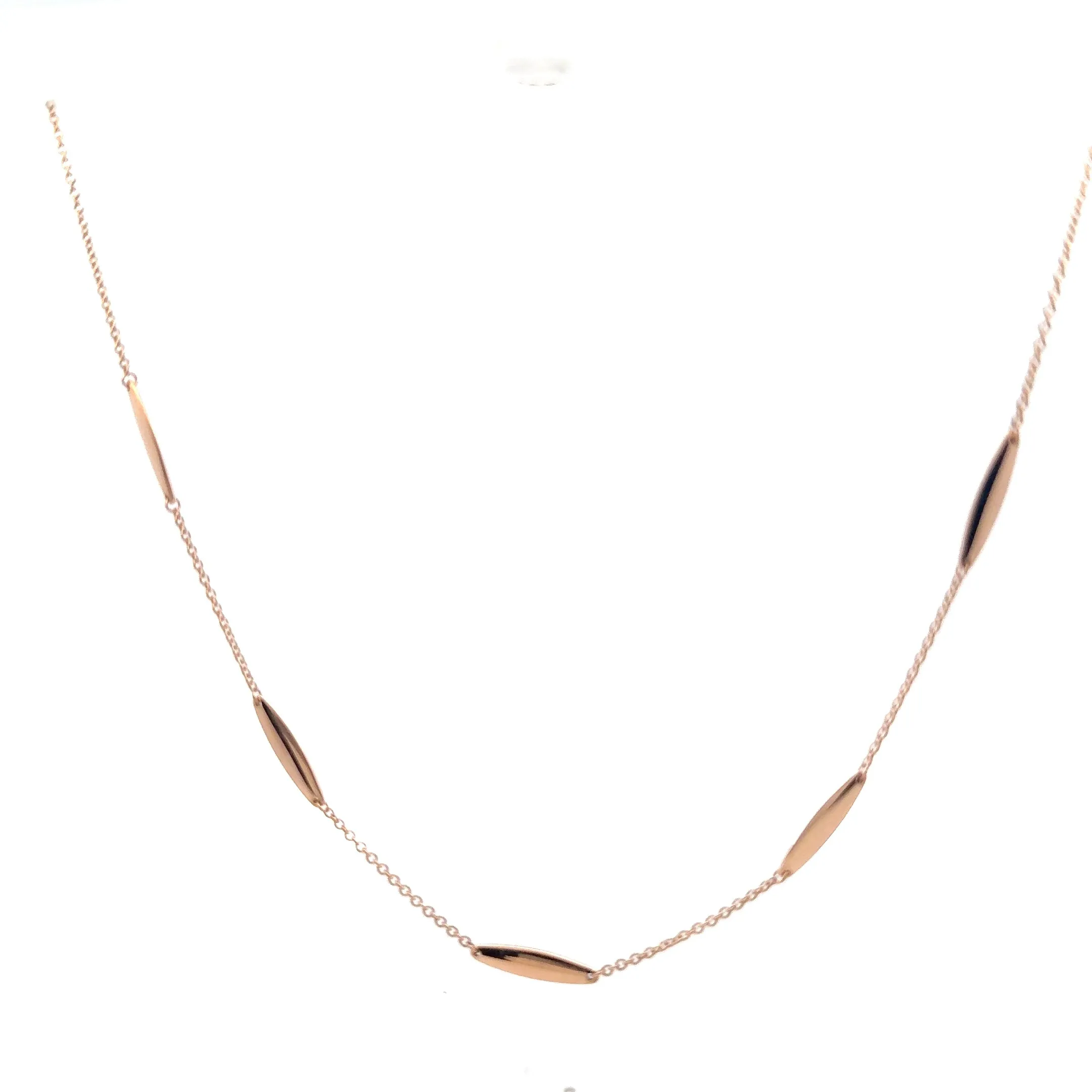 Gold Bar Station Necklace in Rose Gold