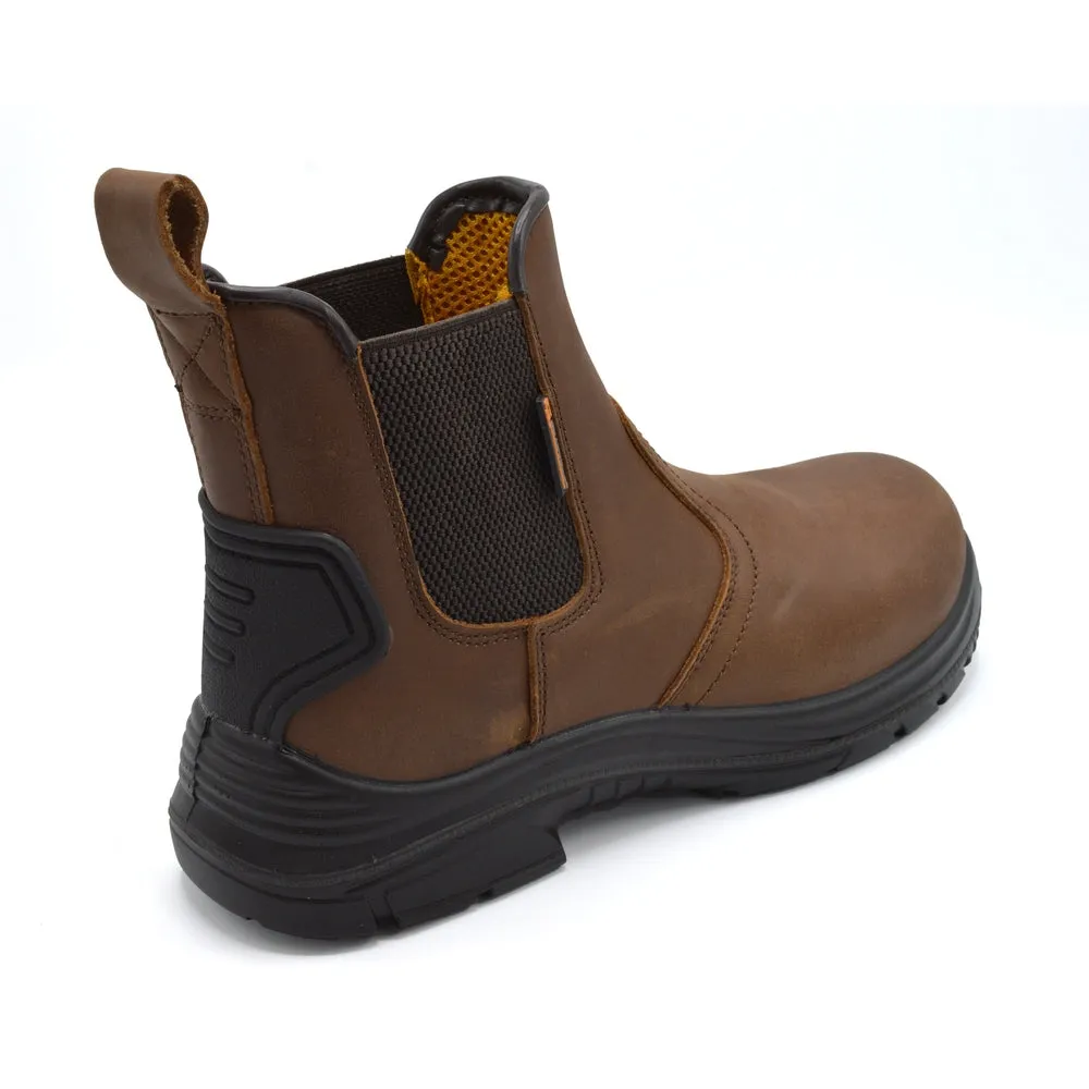 Grafters-M9509B Brown  Chelsea Dealer Safety Boot S3 - Brown - 4E Fitting