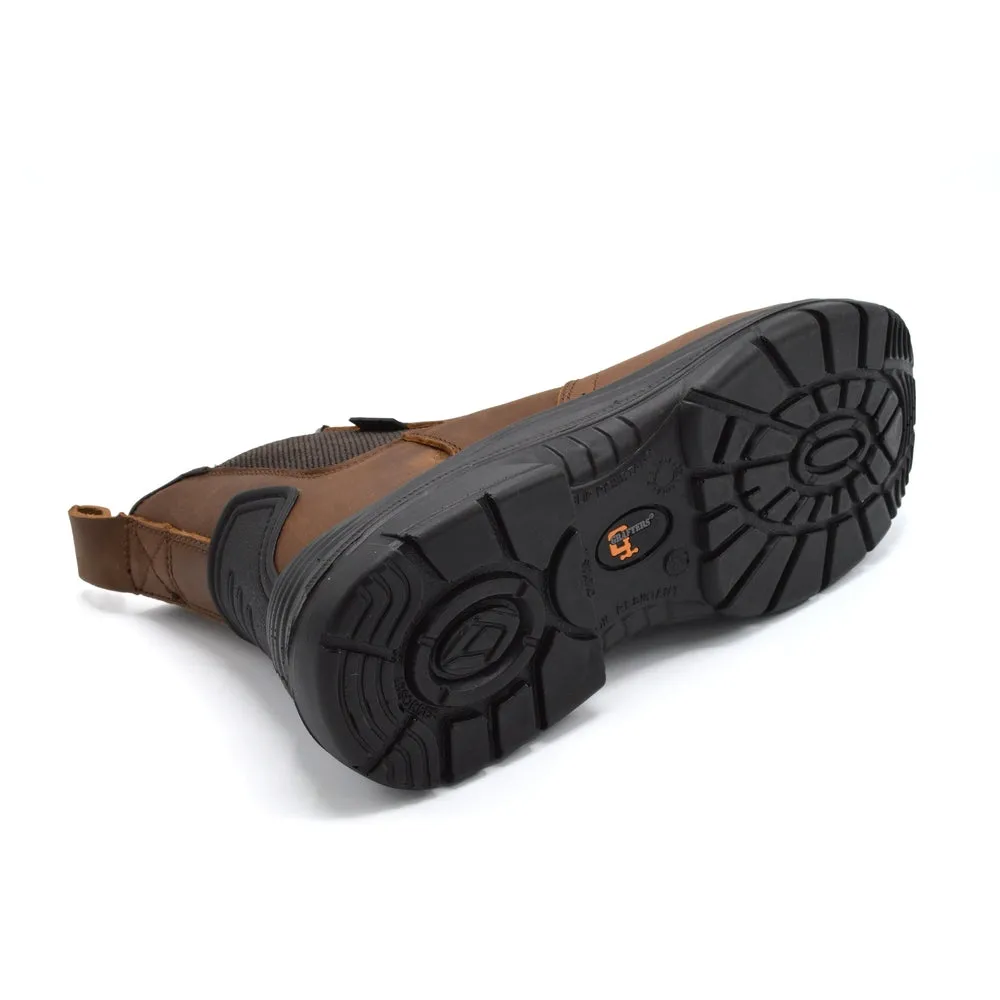 Grafters-M9509B Brown  Chelsea Dealer Safety Boot S3 - Brown - 4E Fitting