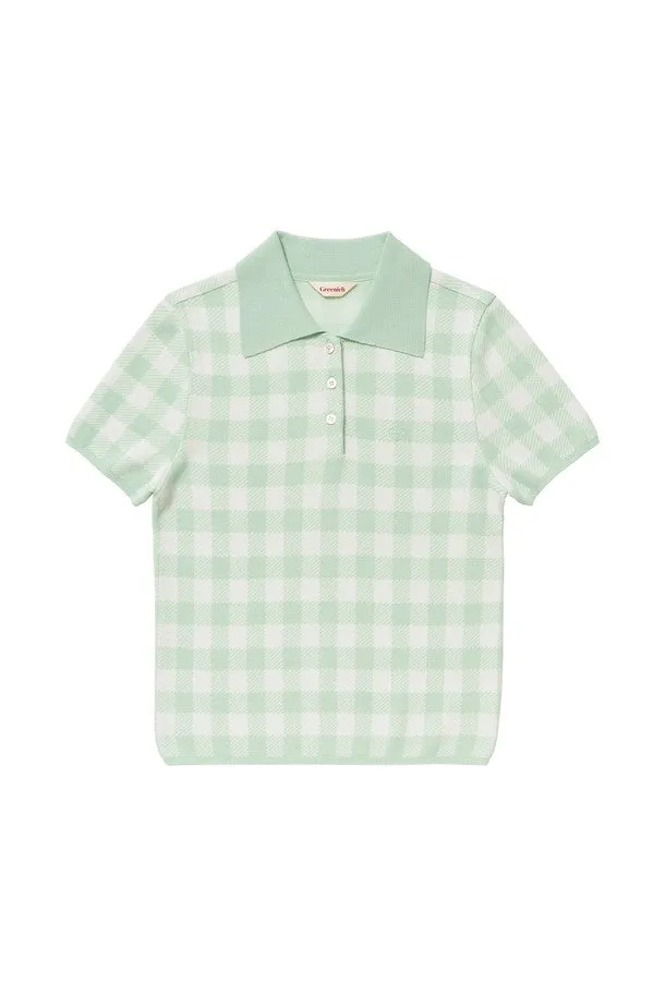 GREENICH Check Knit Pique_Mint