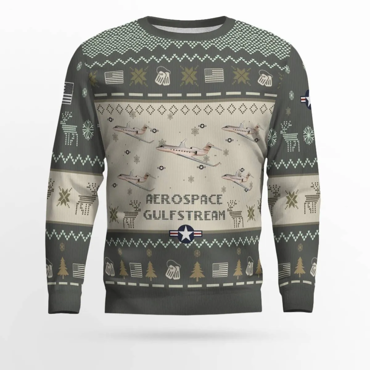 Gulfstream Aerospace Aircraft Ugly Sweater, Ugly Sweater Christmas Shirt for Men Dad Veteran