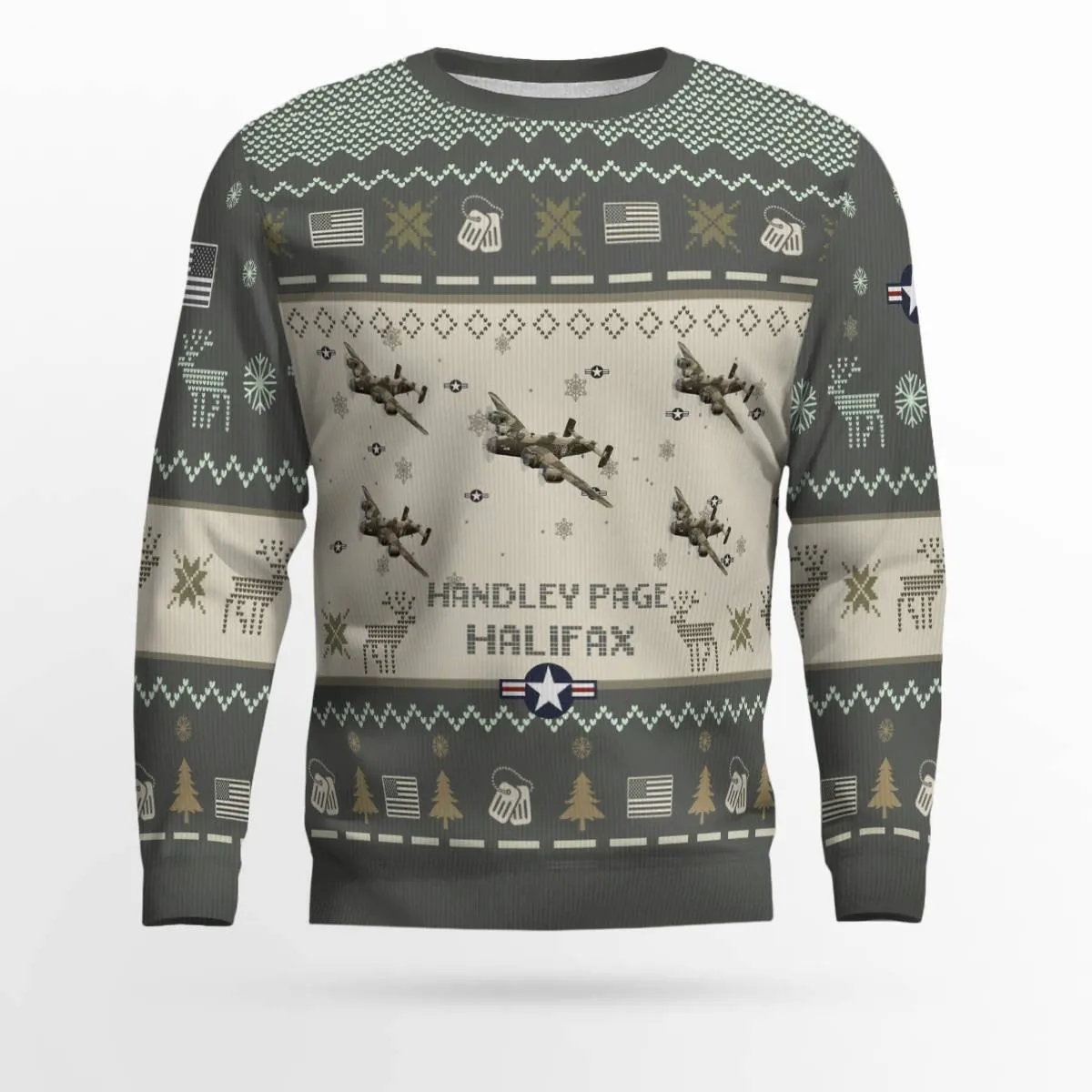 Handley Page Halifax Aircraft Ugly Sweater, Ugly Sweater Christmas Shirt for Men Dad Veteran