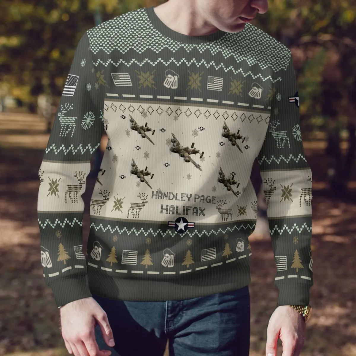 Handley Page Halifax Aircraft Ugly Sweater, Ugly Sweater Christmas Shirt for Men Dad Veteran