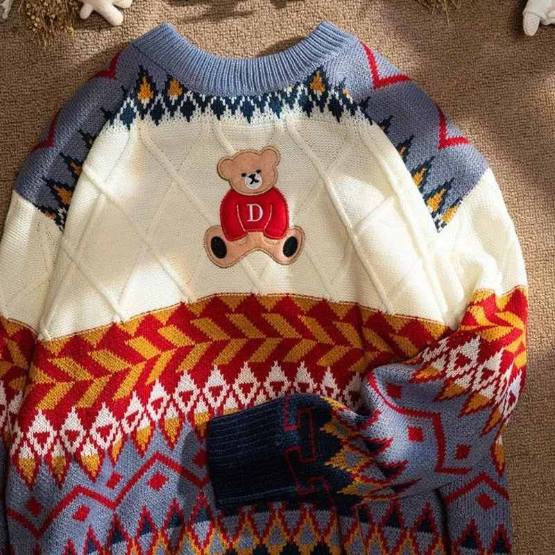 Harajuku Pullover Winter Bear Sweater - Embrace Cozy Elegance 🐻❄️