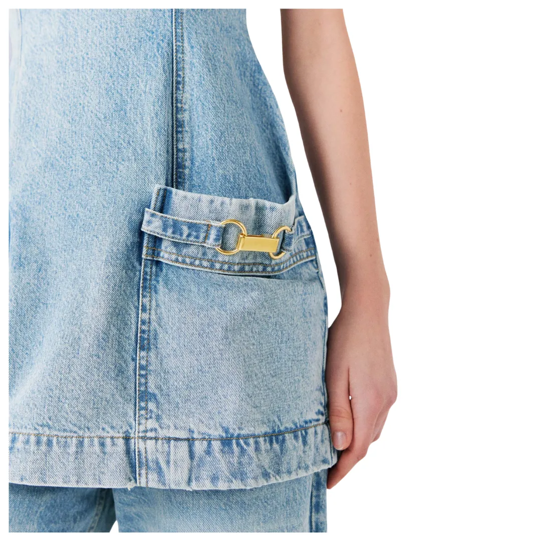 Hardware Detail Denim Dress