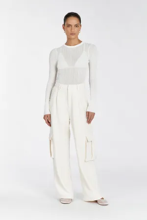 HARPER IVORY LONG SLEEVED KNIT TOP
