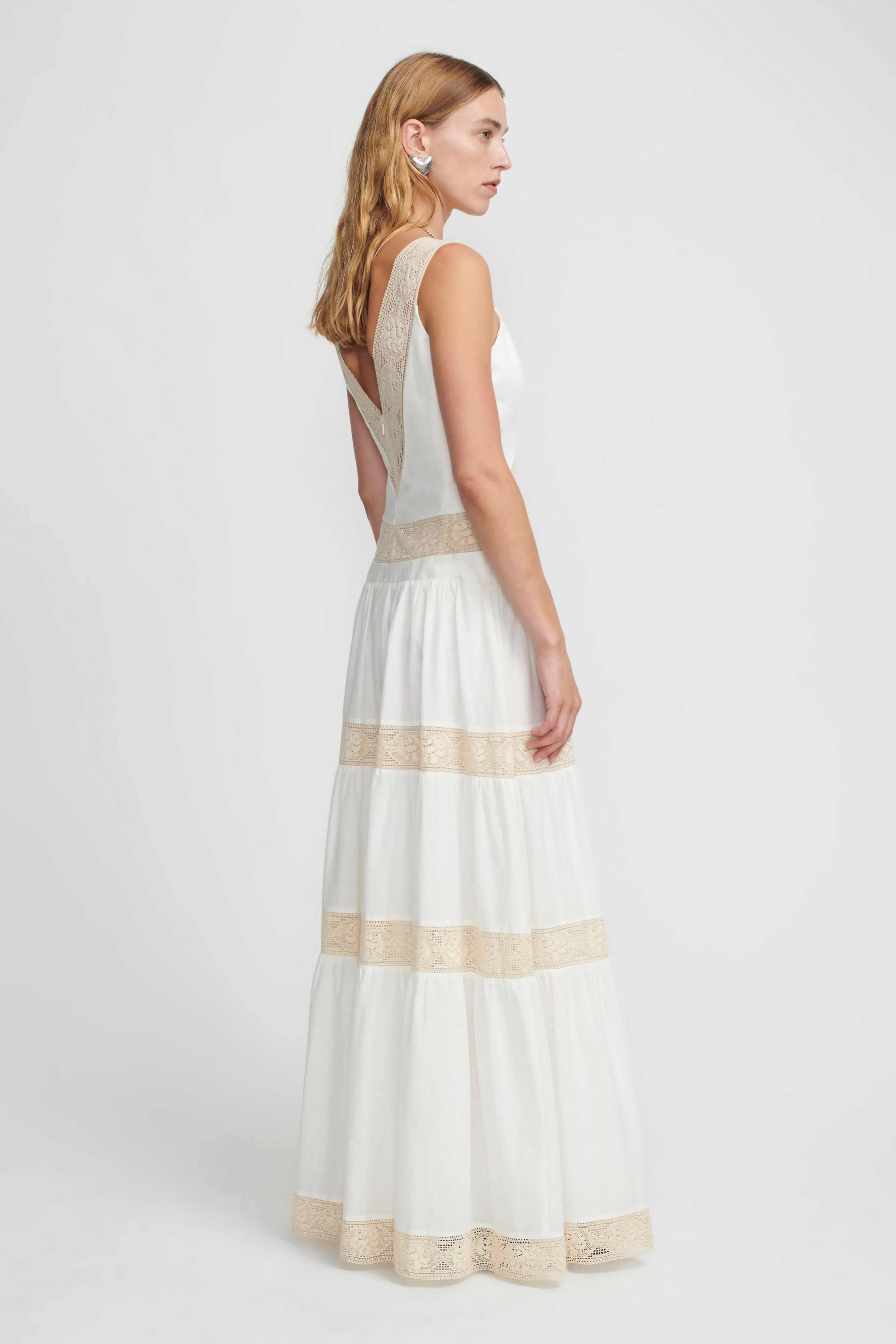 Herron Dress | Ivory & Beige | Organic Cotton