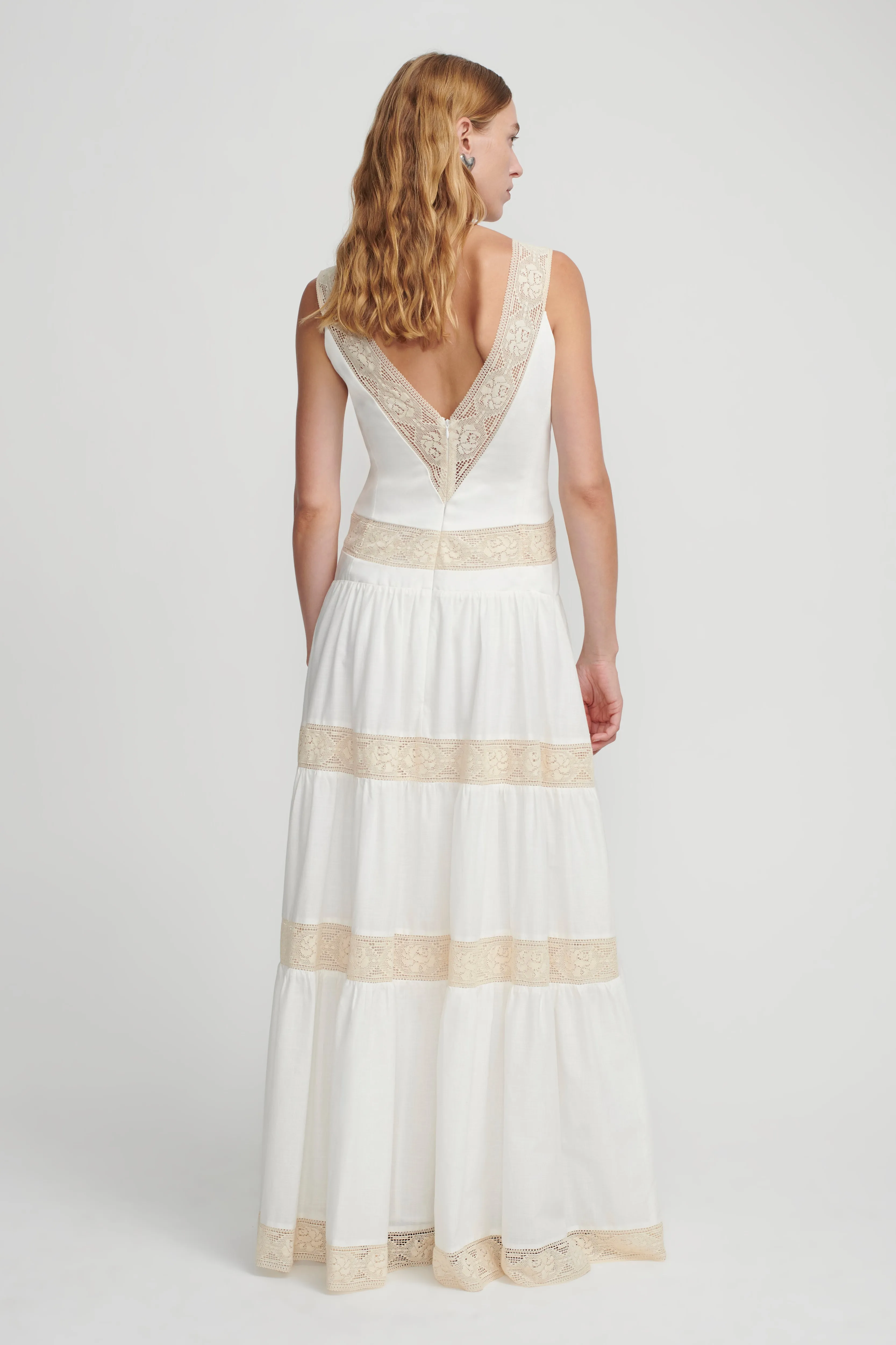Herron Dress | Ivory & Beige | Organic Cotton
