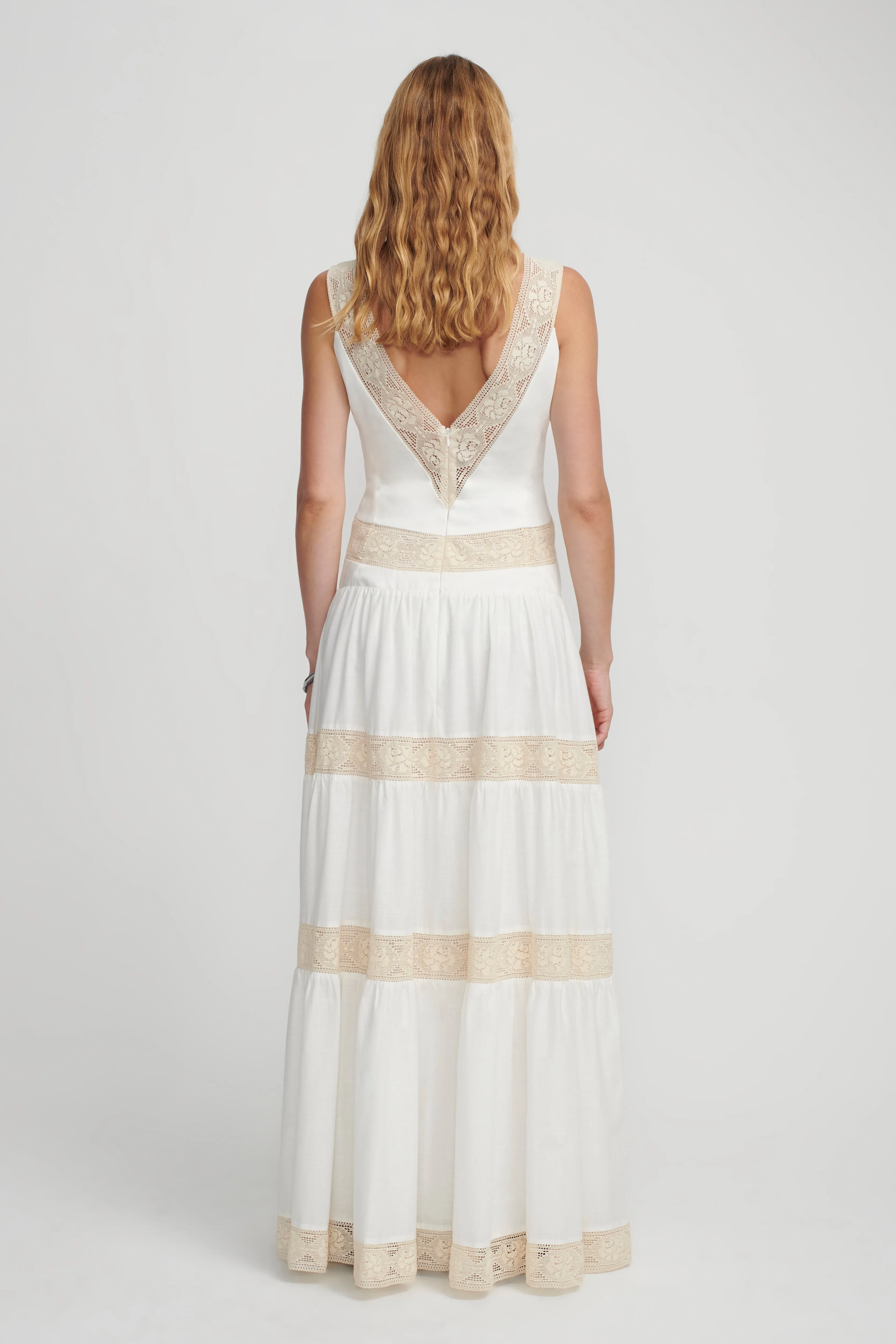 Herron Dress | Ivory & Beige | Organic Cotton