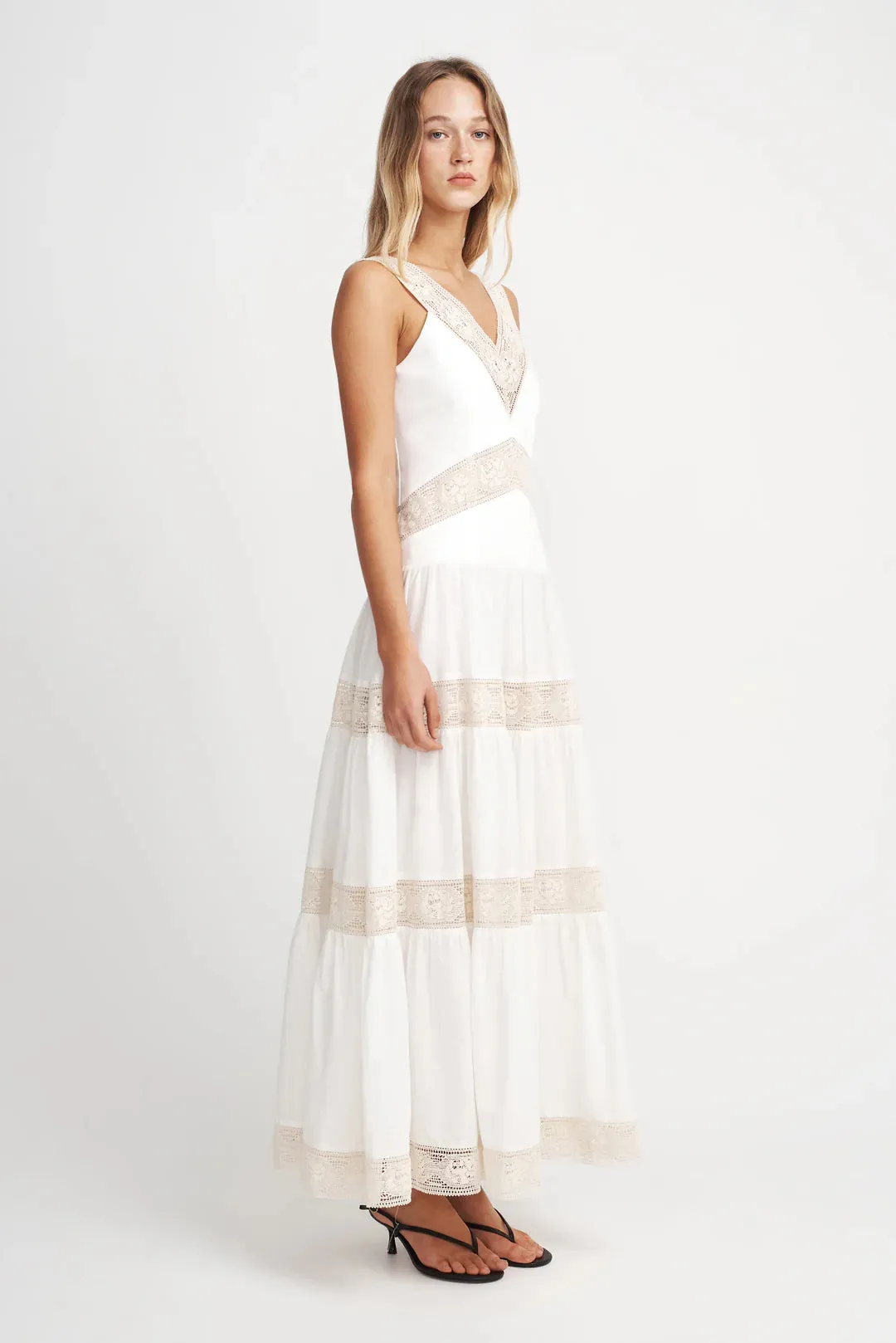 Herron Dress | Ivory & Beige | Organic Cotton
