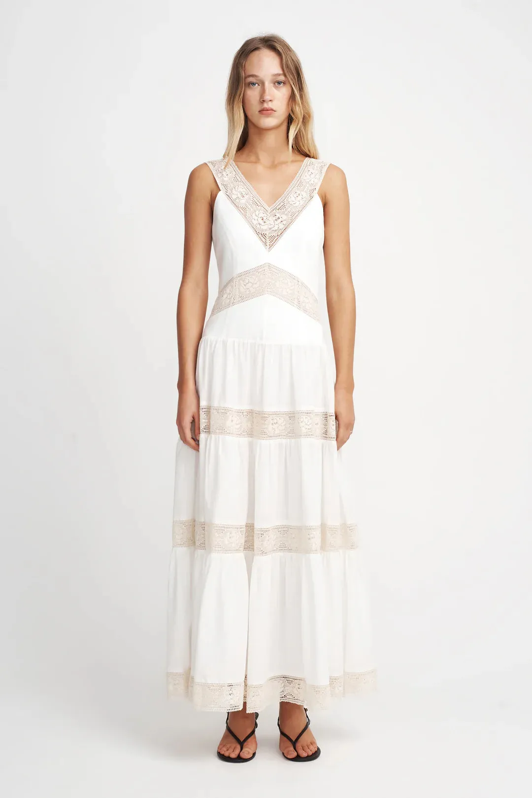 Herron Dress | Ivory & Beige | Organic Cotton