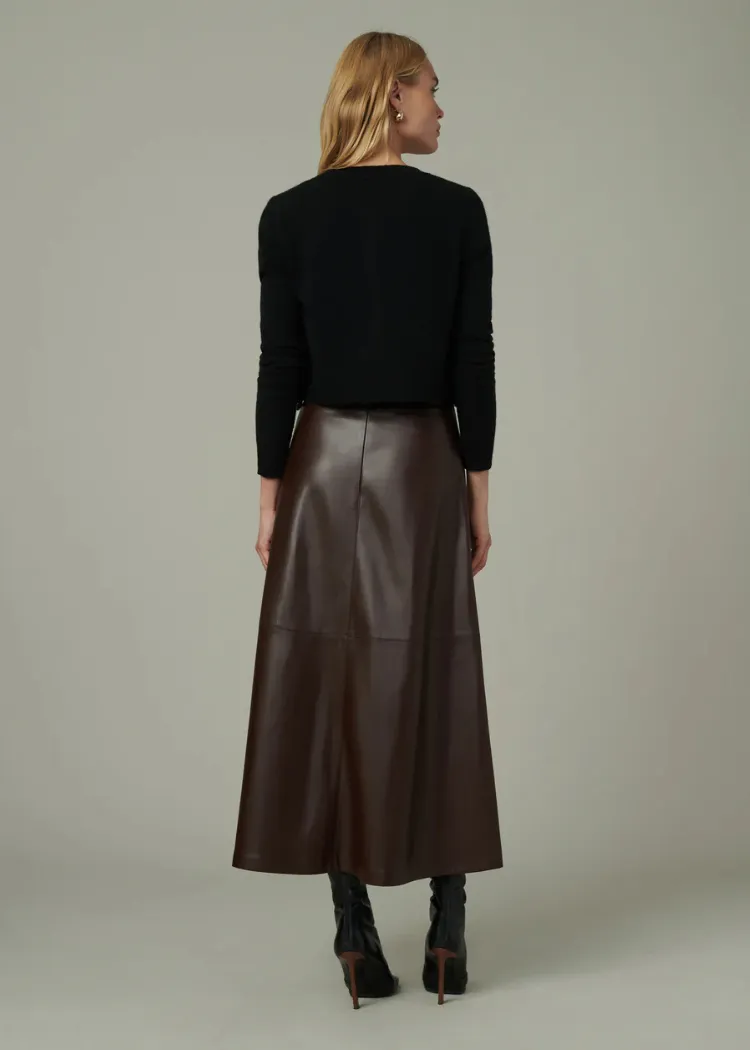 Joe's Jeans - The Tavi Leather Skirt-Coffee Bean
