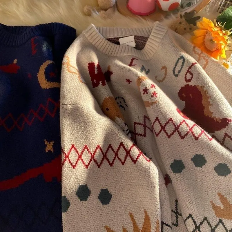 Kawaii Cartoon Bunny Dino Sweater