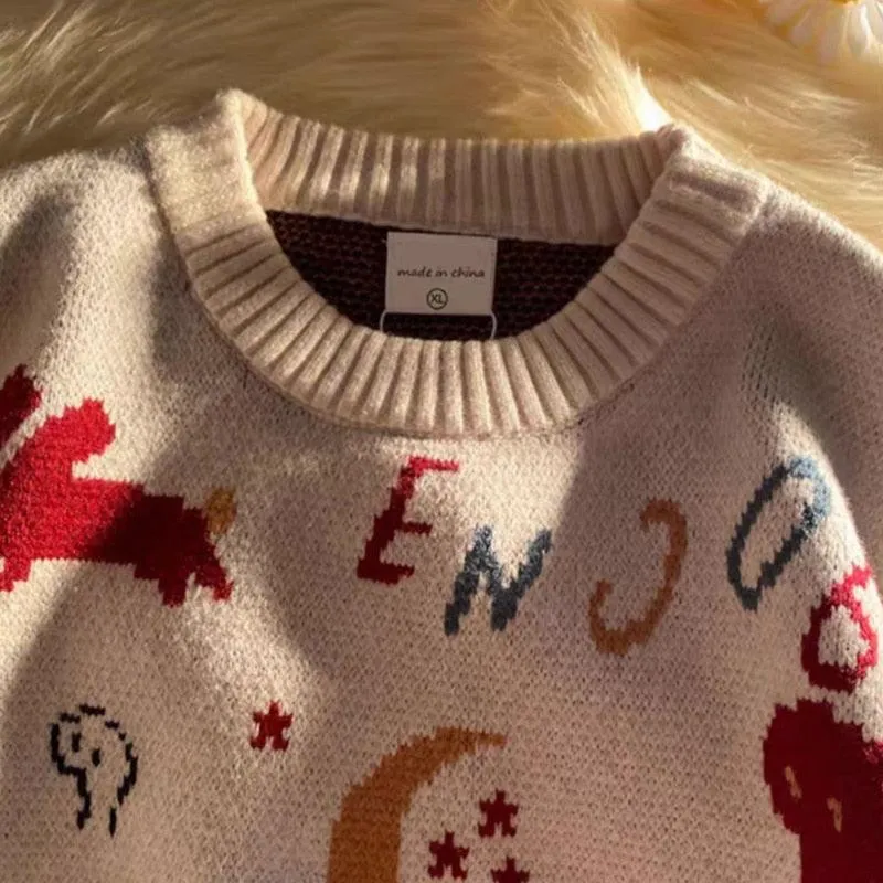 Kawaii Cartoon Bunny Dino Sweater