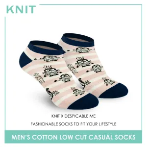 Knit Men's Minions Fashion Printed Cotton Light Performance Low Cut Socks 1 pair KMMH9403