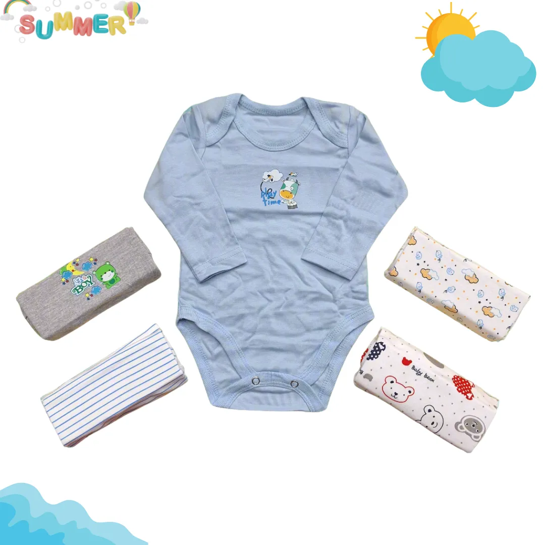 Little Love - Pack of 5 Long Sleeve Bodysuits - Boys