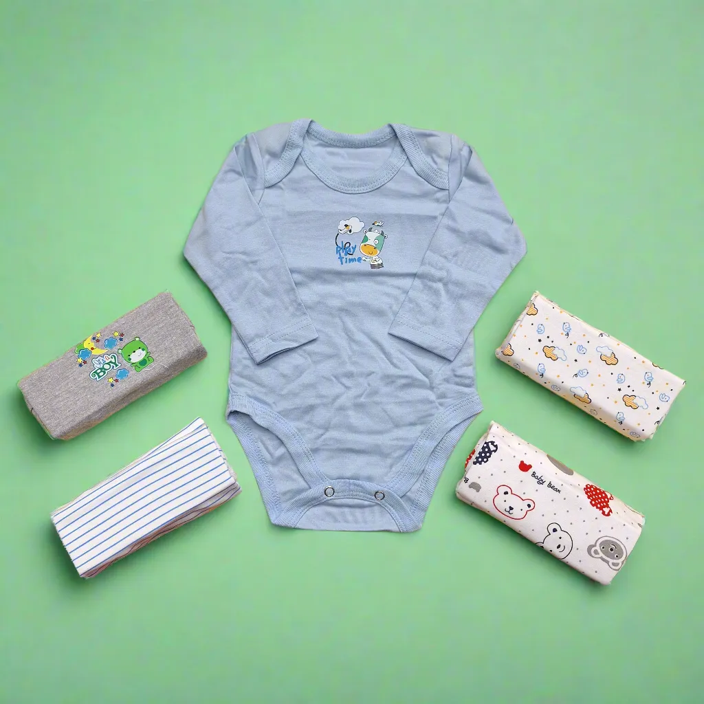 Little Love - Pack of 5 Long Sleeve Bodysuits - Boys